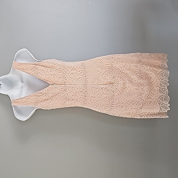 Bebe  light Peach Lace Mini Dress | Size S - Picture 3 of 5